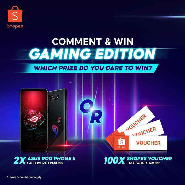 WIN A BRAND NEW ASUS ROG PHONE 5 OR RM100 SHOPEE VOUCHER