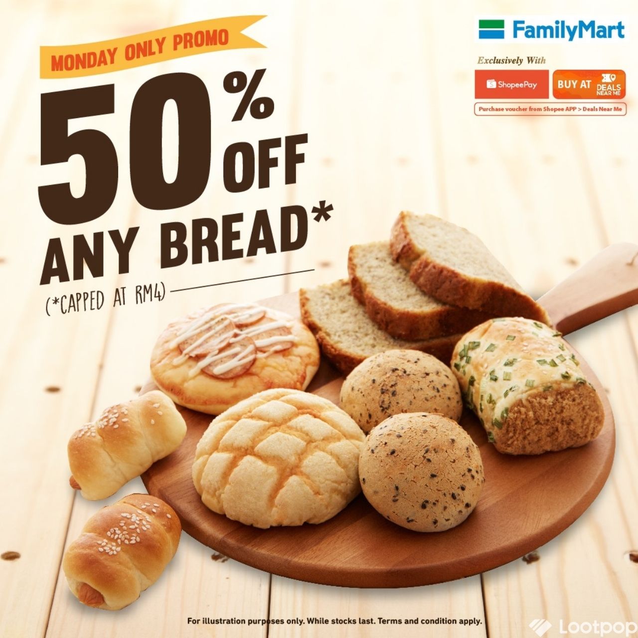 50% Off FamilyMart Breads with ShopeePay