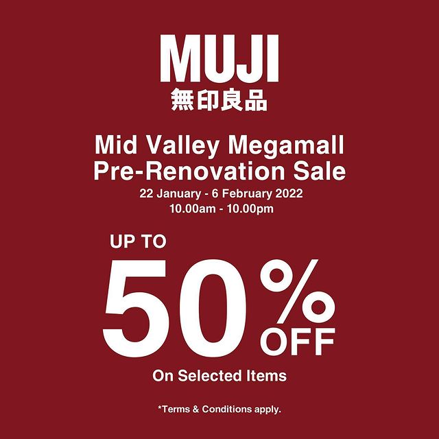 Up to 50% Off at MUJI MidValley Outlet