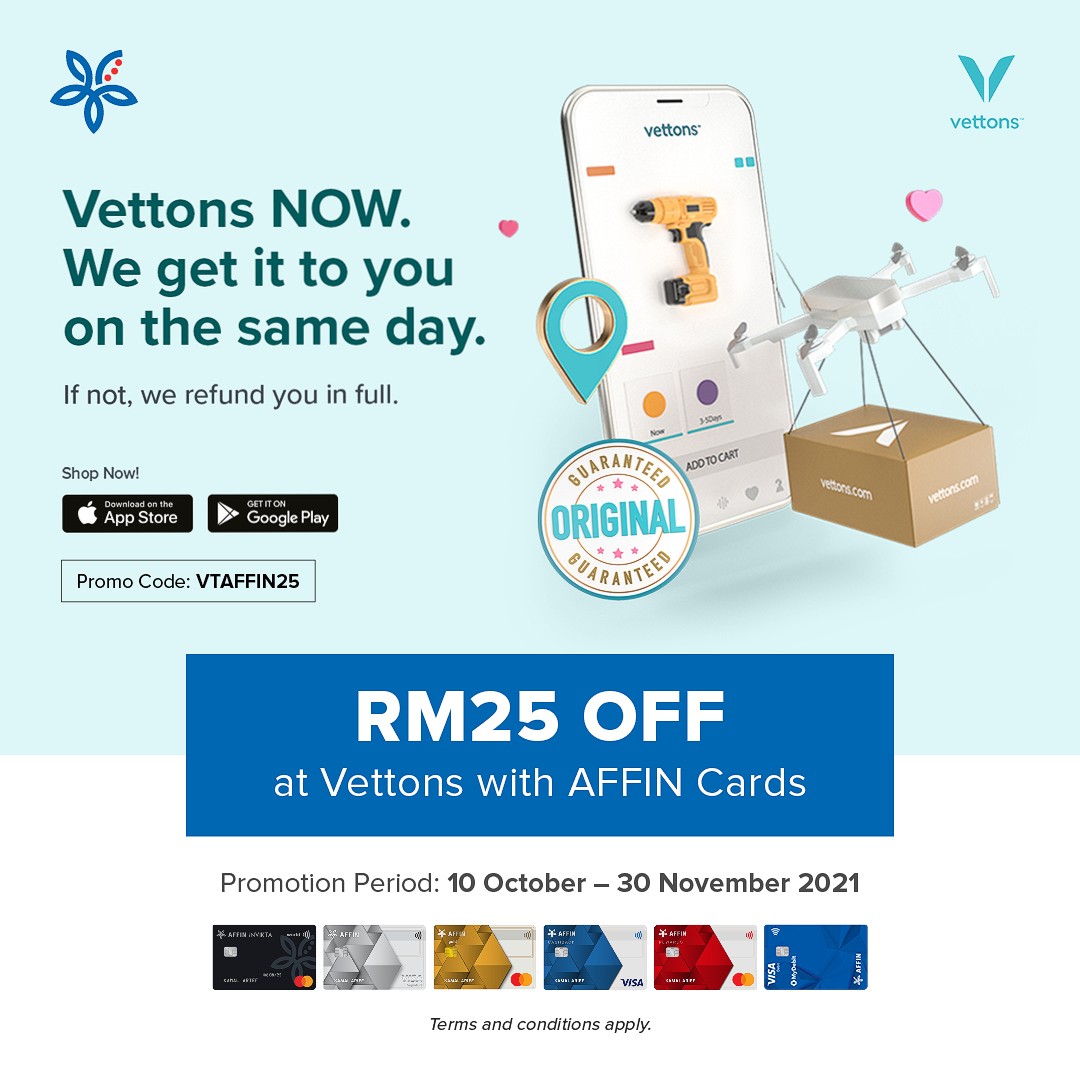 RM25 OFF at Vettons with AFFIN Cards