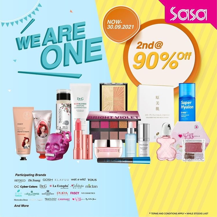 Purchase 2nd Beauty Products at SaSa with 90% OFF