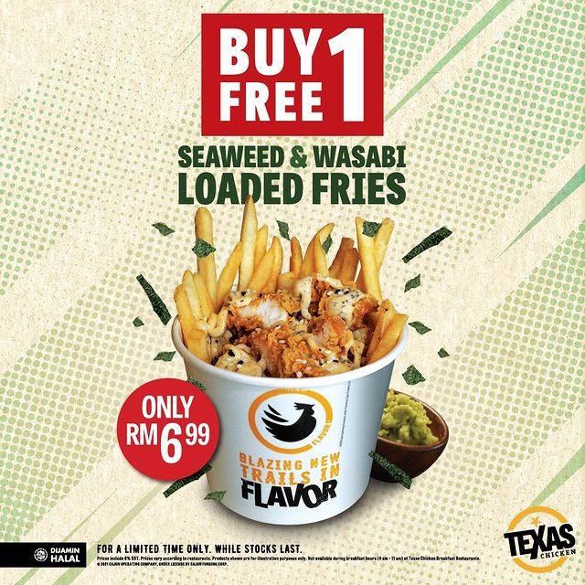 BUY 1 FREE 1 for Seaweed & Wasabi Loaded Fries