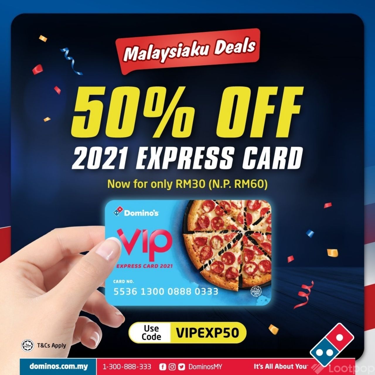 50% Off Domino's VIP Express Card