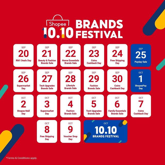Shopee 10.10 Brands Festival Event Calendar