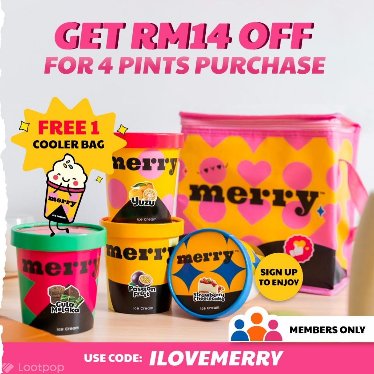 RM14 Cash Rebate and FREE Cooler Bag from Merry Ice Cream