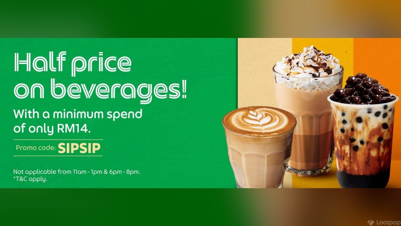 Enjoy 50% Off Beverages with GrabFood