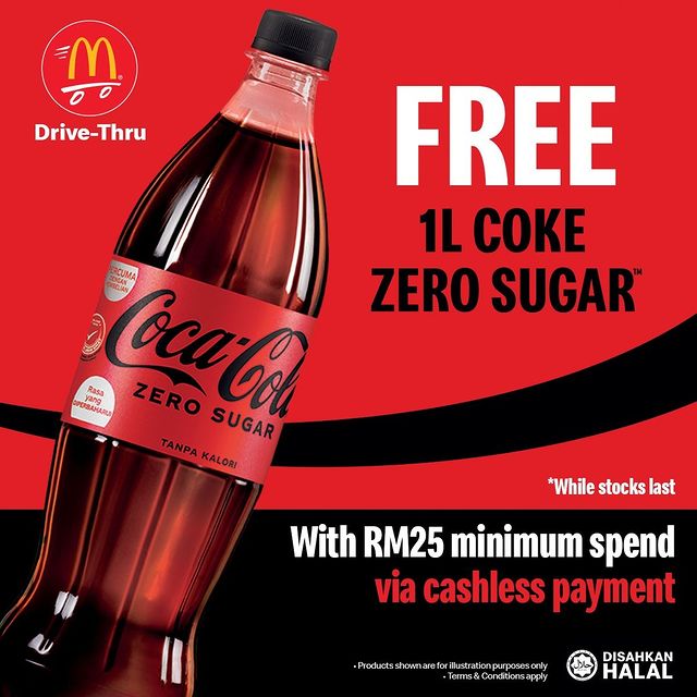 FREE Coke Zero Sugar (1L)