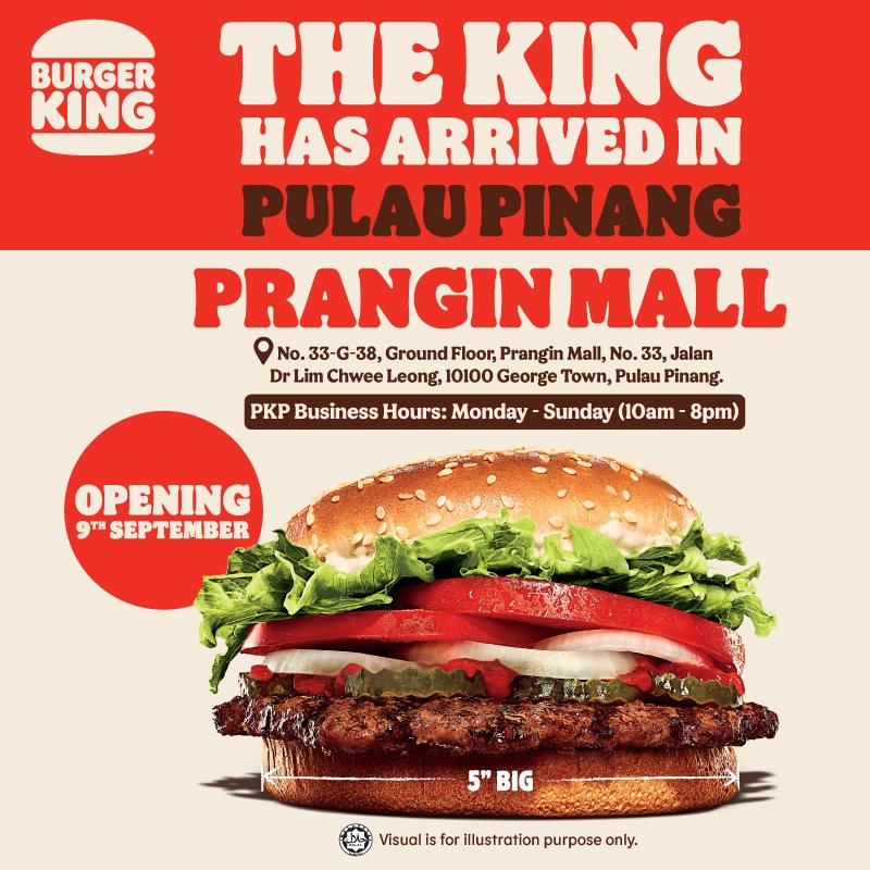 Burger King is Now Opened in Penang Island