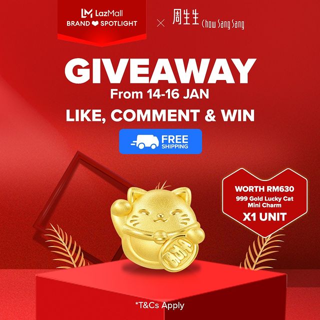 Gold Lucky Cat Mini Charm Giveaway