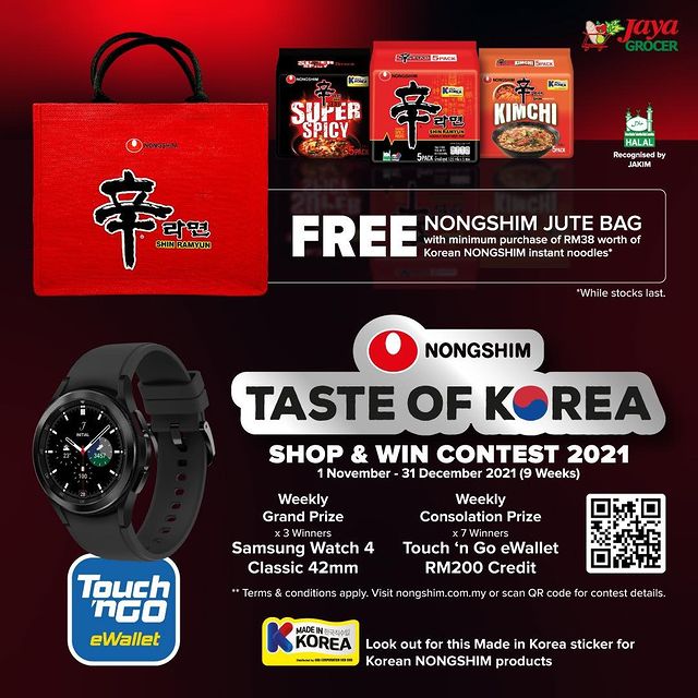 Taste of Korea Shop & Win Contest 2021 with Free Nongshim Jute Bag