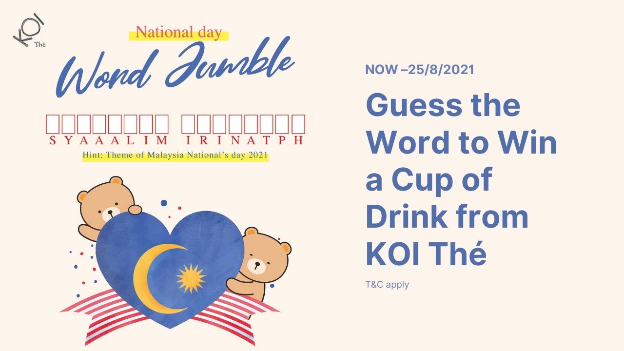 Win a Cup of KOI Thé from National Day Word Jumble Contest