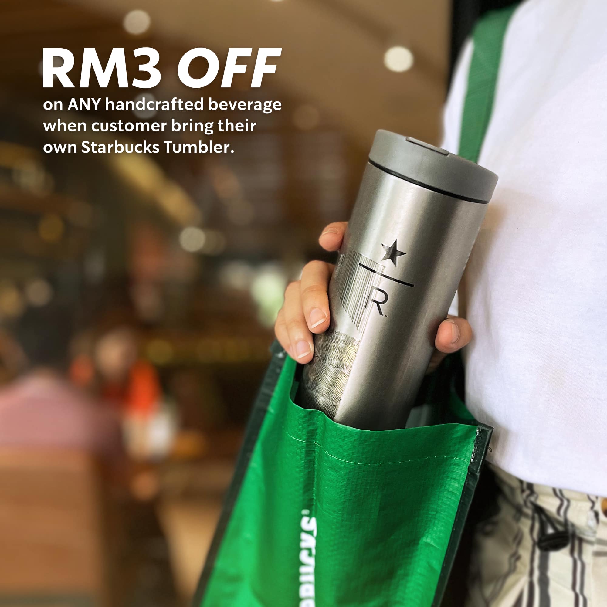 RM3 Off on Drinks with Own Starbucks Tumbler