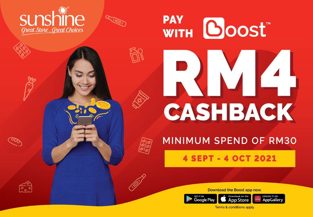 RM4 Cashback from Sunshine Retail x Boost