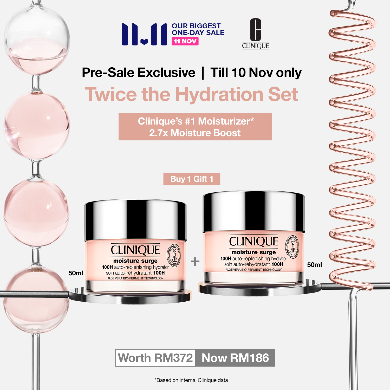 Clinique's Biggest 11.11: Buy 1, Gift 1 Festival