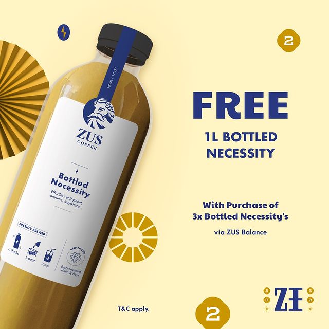 Buy 3 Free 1 ZUS Coffee's Bottled Necessity