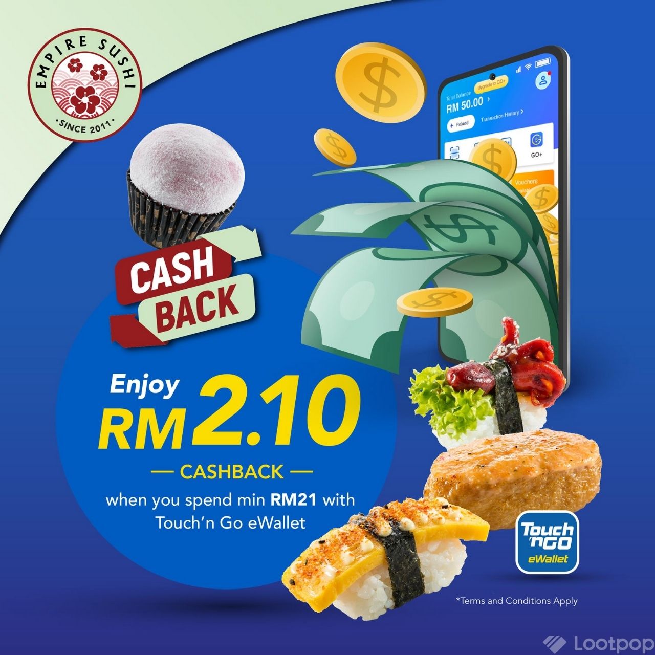 RM2.10 Cashback at Empire Sushi