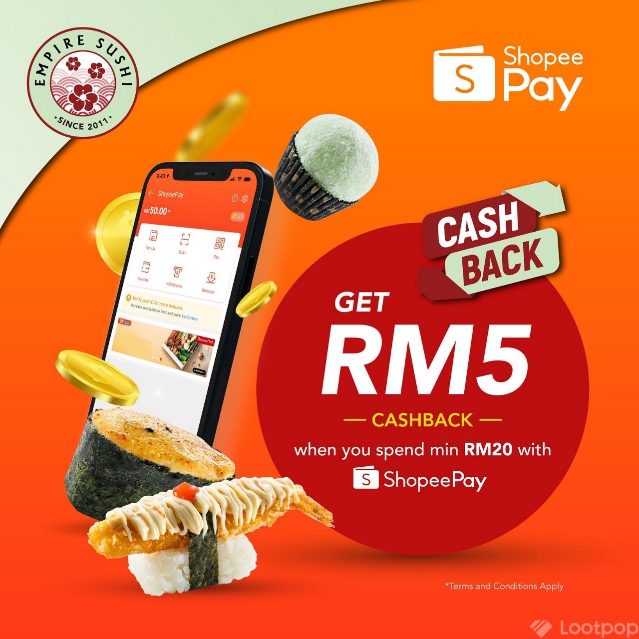 RM5 Cashback at Empire Sushi