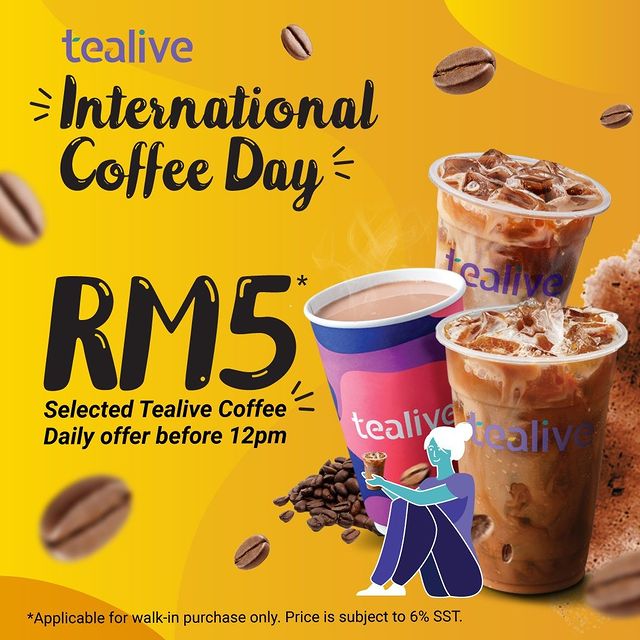 RM5 Tealive International Coffee Day Offer