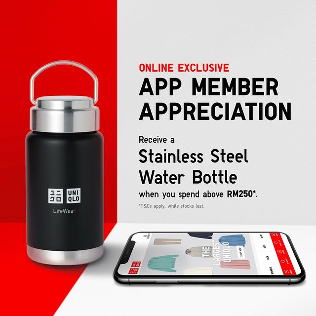 FREE Stainless Steel Water Bottle for UNIQLO App Members