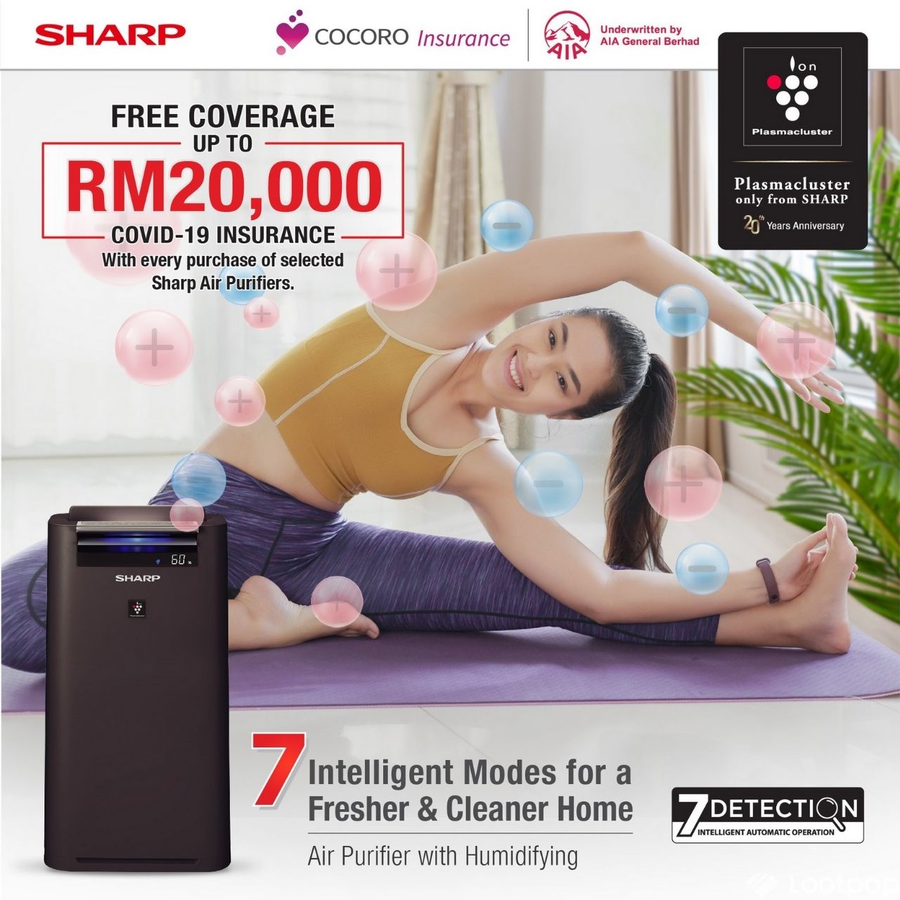 Free Sharp x AIA's Cocoro Insurance COVID-19 Protection Plan